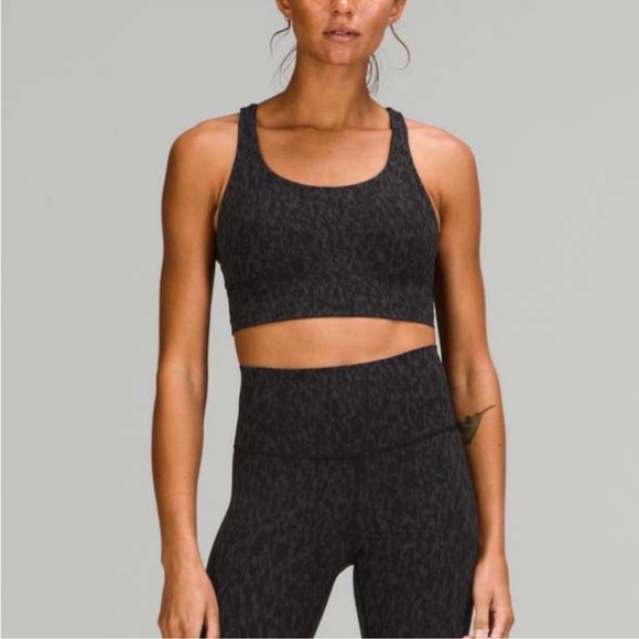 Lululemon Energy Bra *Long Line Luxtreme Womens Size 10 Black Multi Print - Picture 1 of 6